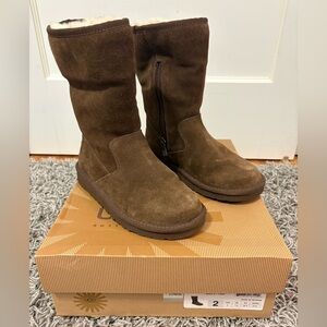 UGG Lil Sunshine Chocolate Suede/Sheepskin Boots Kids 5948 Size 2